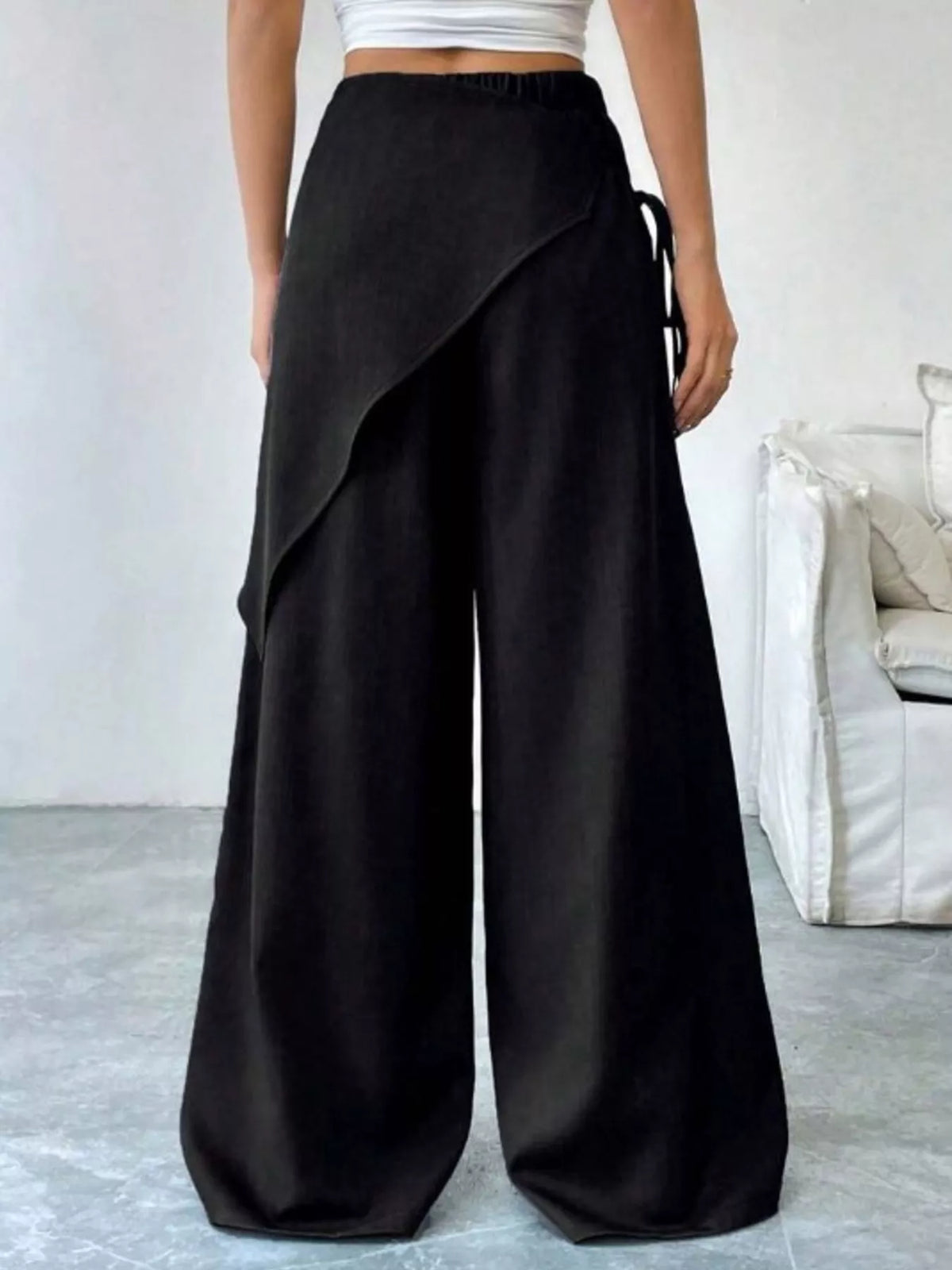 Wrap-Front Wide-Leg Pants - DCDesigns women’s fashion
