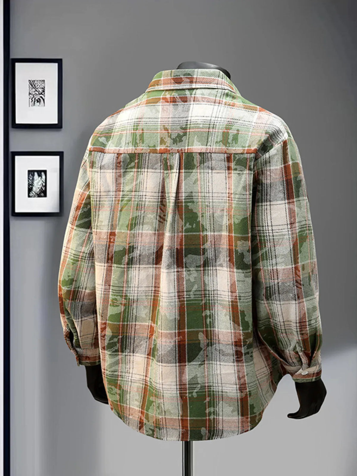 Men's Plaid Print Long Sleeve Shirt | DCDesigns