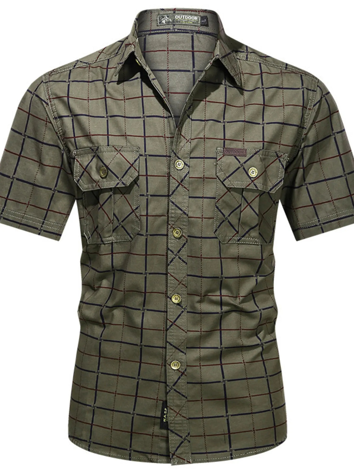 Men's Casual Plaid Short Sleeve Shirt | DCDesigns