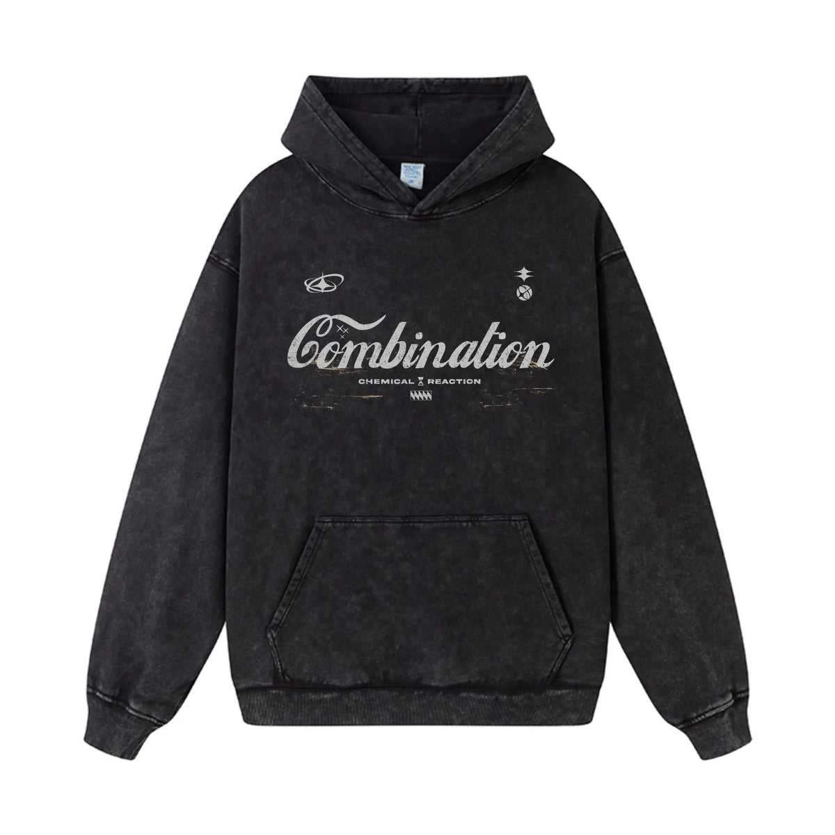 Men's Letter Washed Kangaroo Pocket Hoodie - DCDesigns mens casual hoodie product view