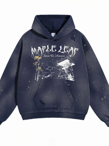 Men's Graphic Long Sleeve Hoodie - DCDesigns mens casual hoodie product view