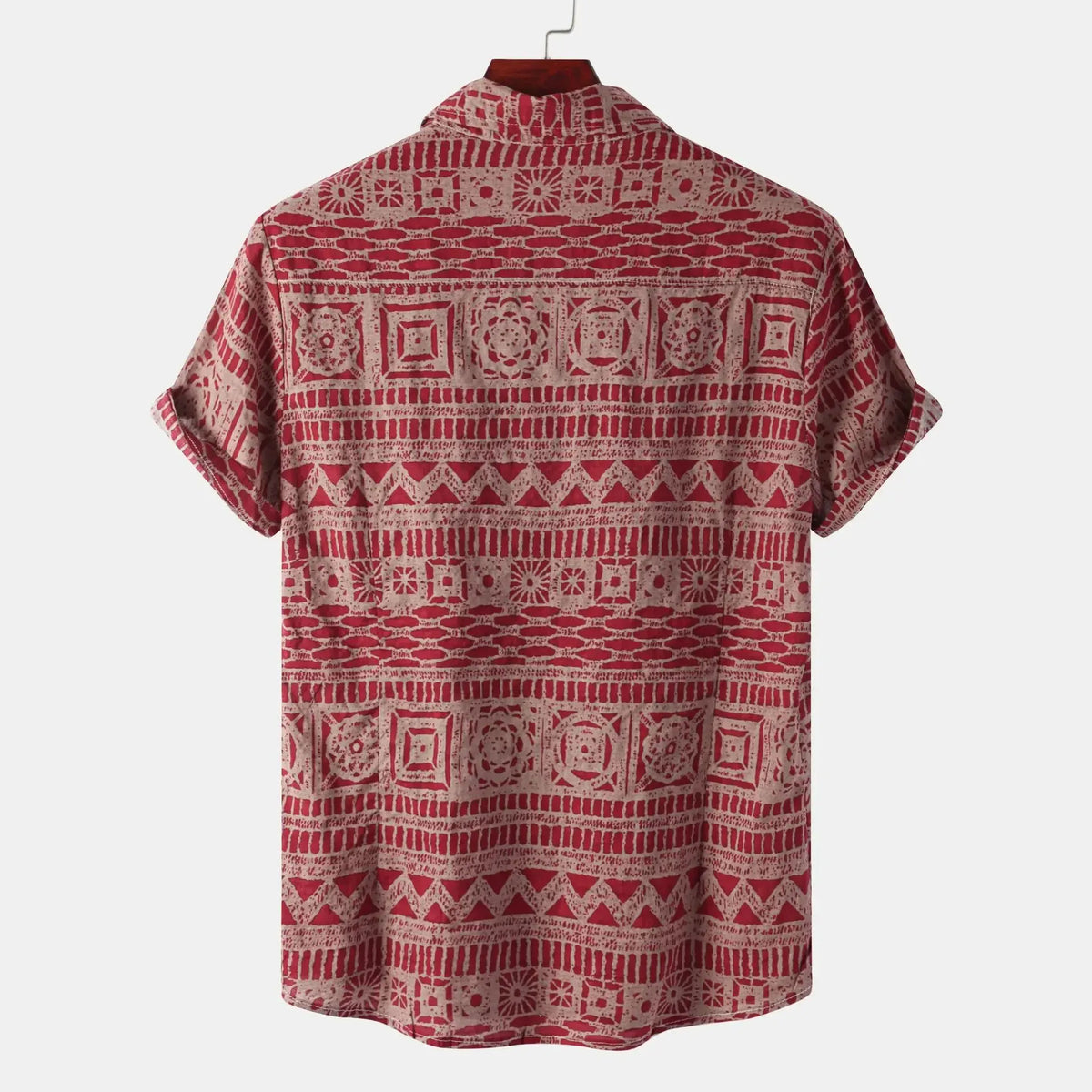 Men's Printed Button-Up Short Sleeve Shirt | DCDesigns