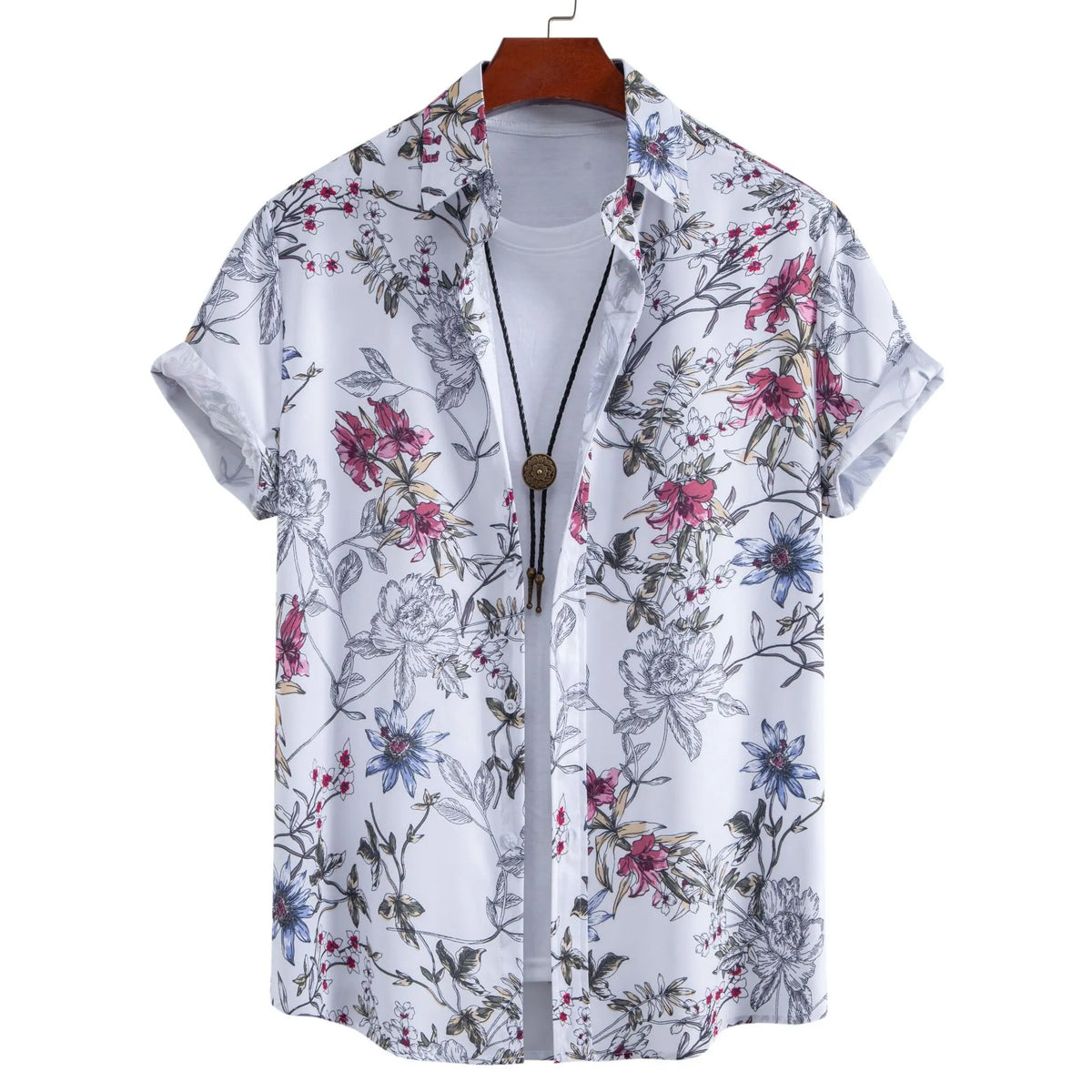 Men's Floral Print Short Sleeve Casual Shirt | DCDesigns