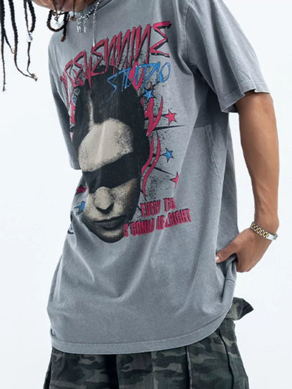 Men's Vintage Graphic Oversized T-Shirt – men's bold Y2K streetwear graphic tee, product image 2