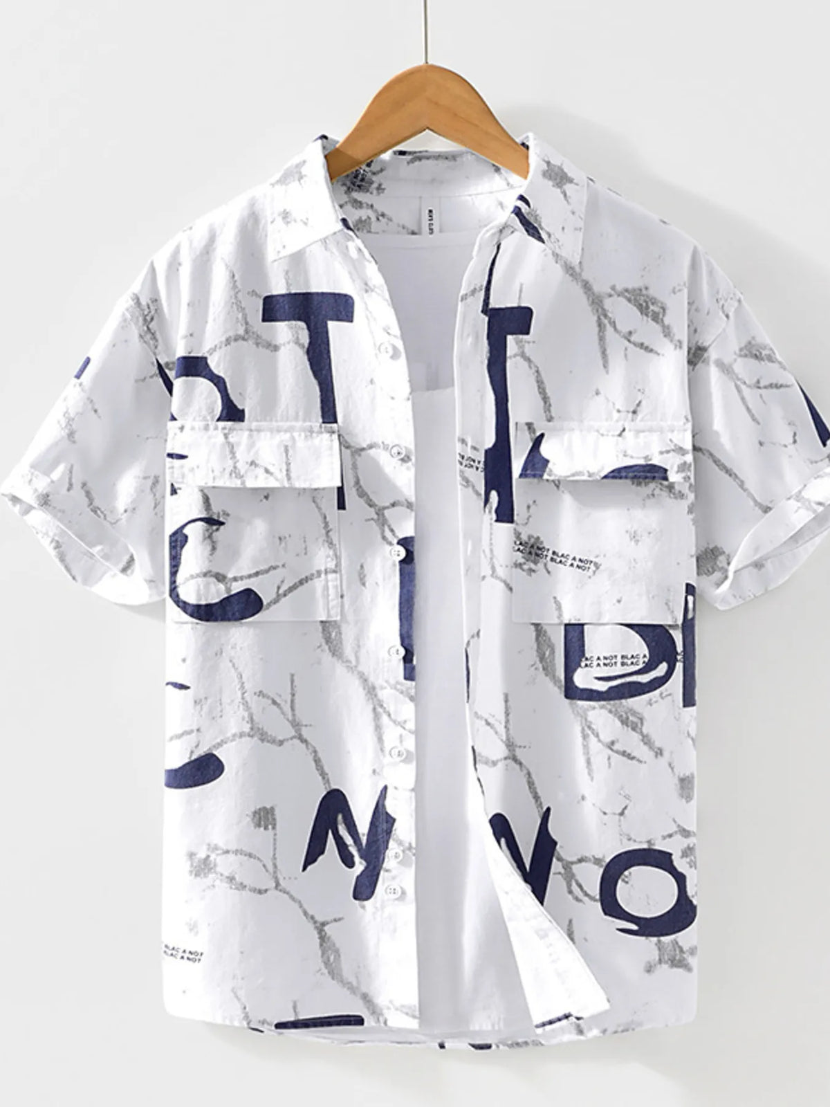 Men's Printed Button-Up Short Sleeve Shirt | DCDesigns