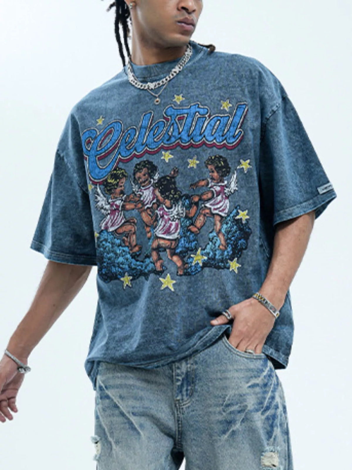 Men's oversized Men's Graphic Round Neck Half Sleeve T-Shirt – men's bold Y2K streetwear graphic tee, product image 7
