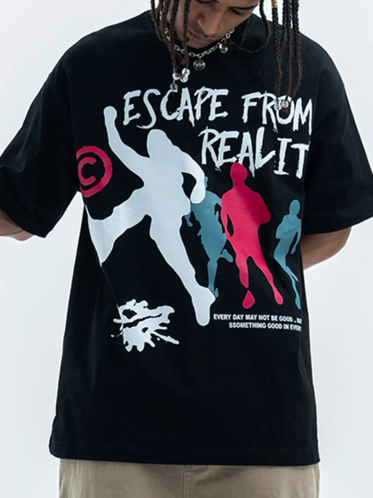 Men's oversized Men's Graphic Round Neck Short Sleeve T-Shirt – men's bold Y2K streetwear graphic tee, product image 3