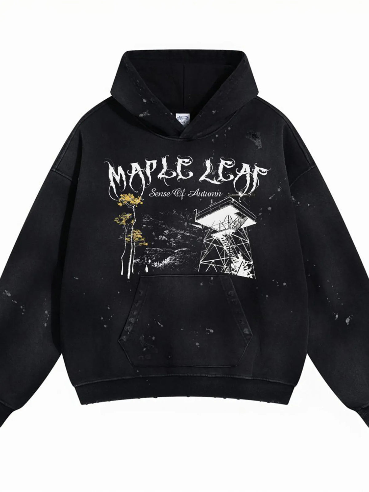 Men's Graphic Long Sleeve Hoodie - DCDesigns mens casual hoodie product view