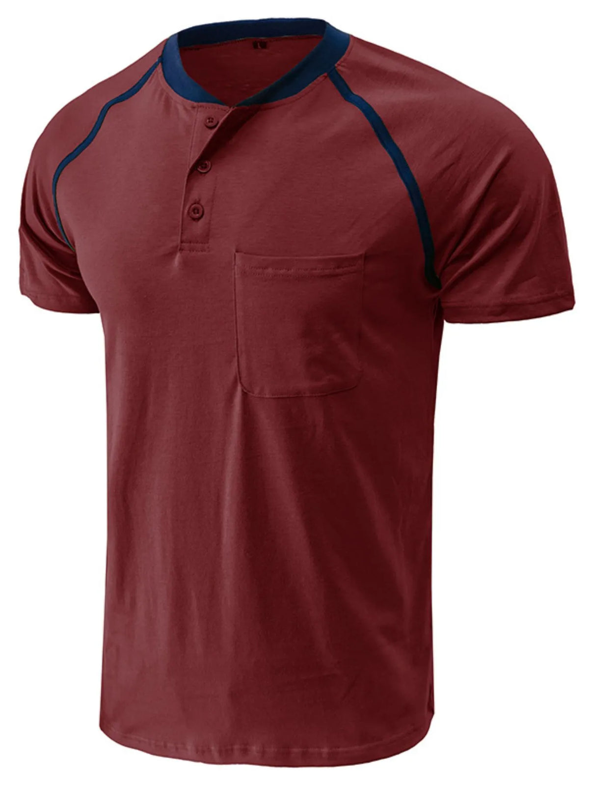 Men's Contrast Stitch Polo Shirt with Chest Pocket - White