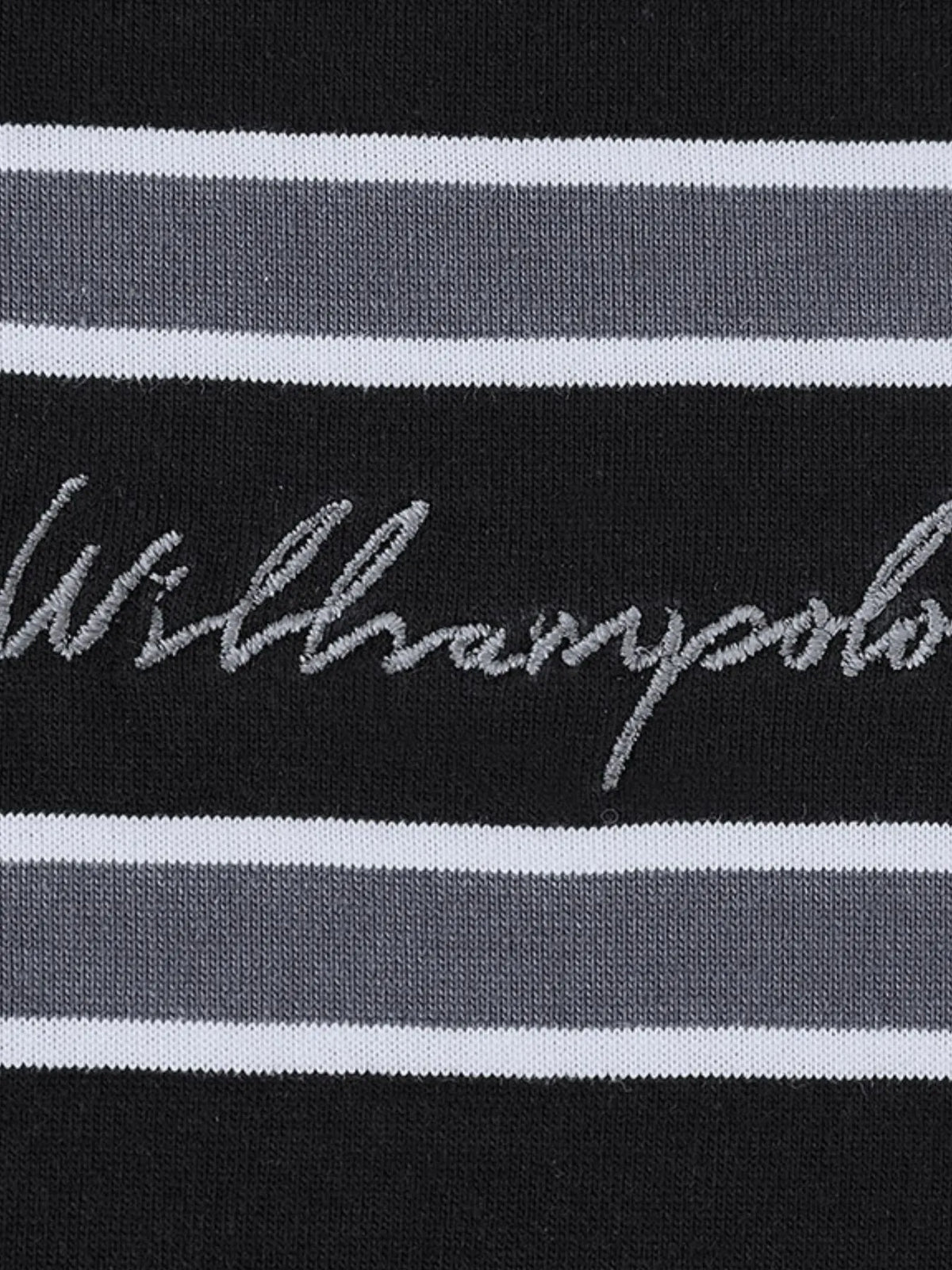 Men's Striped Short Sleeve Polo Shirt - Black