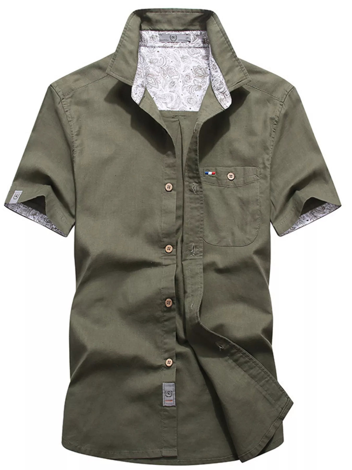 Men's Button-Up Short Sleeve Casual Shirt | DCDesigns