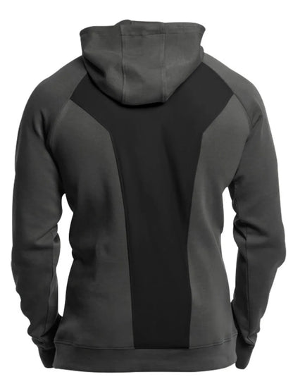 Men's Full Size Quarter Zip Long Sleeve Hoodie Plus Size - DCDesigns mens casual hoodie product view