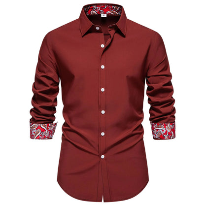 Men's Casual Button-Down Shirt with Cuff Detail | DCDesigns