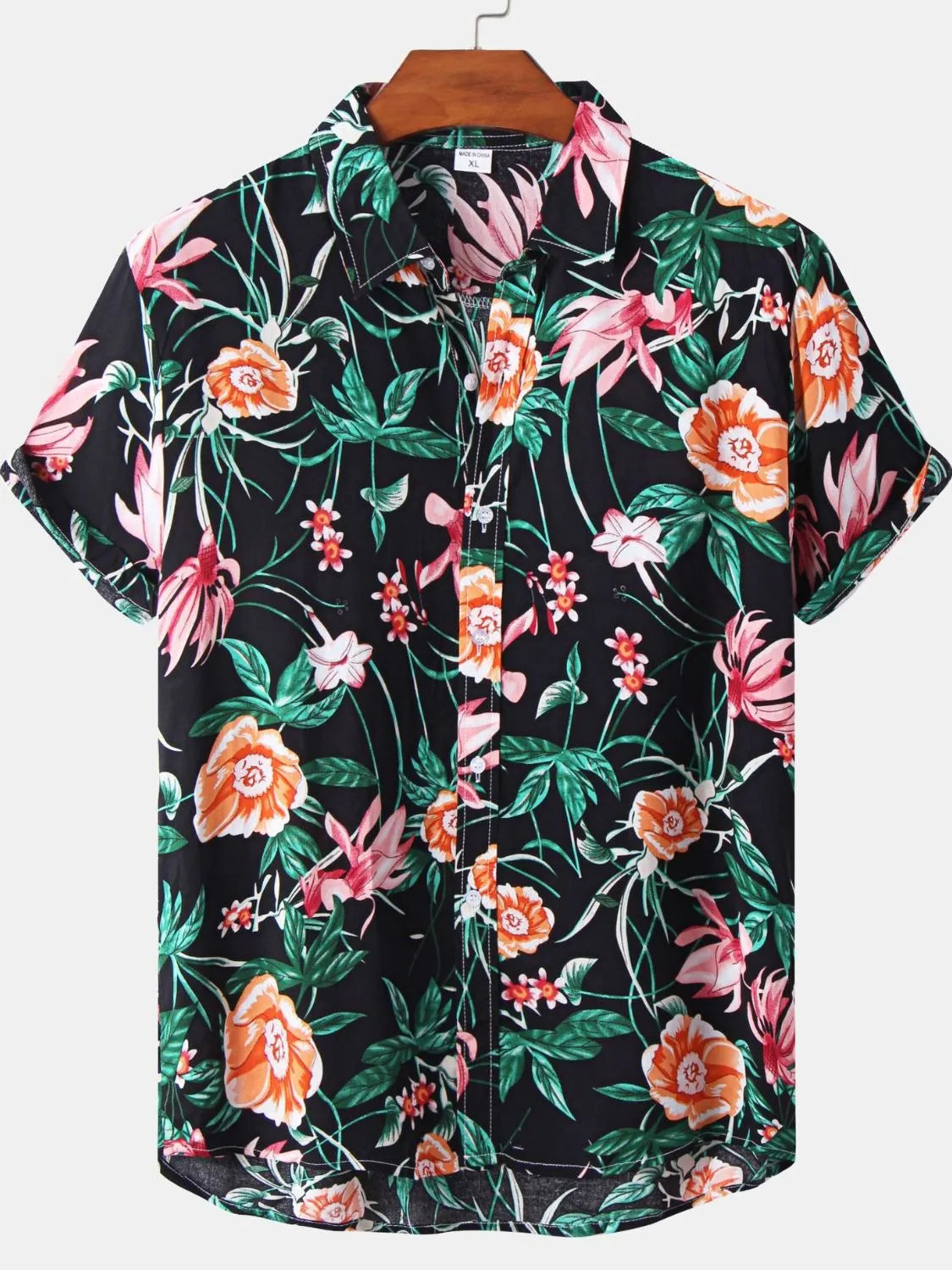 Men's Floral Print Short Sleeve Hawaiian Shirt | DCDesigns