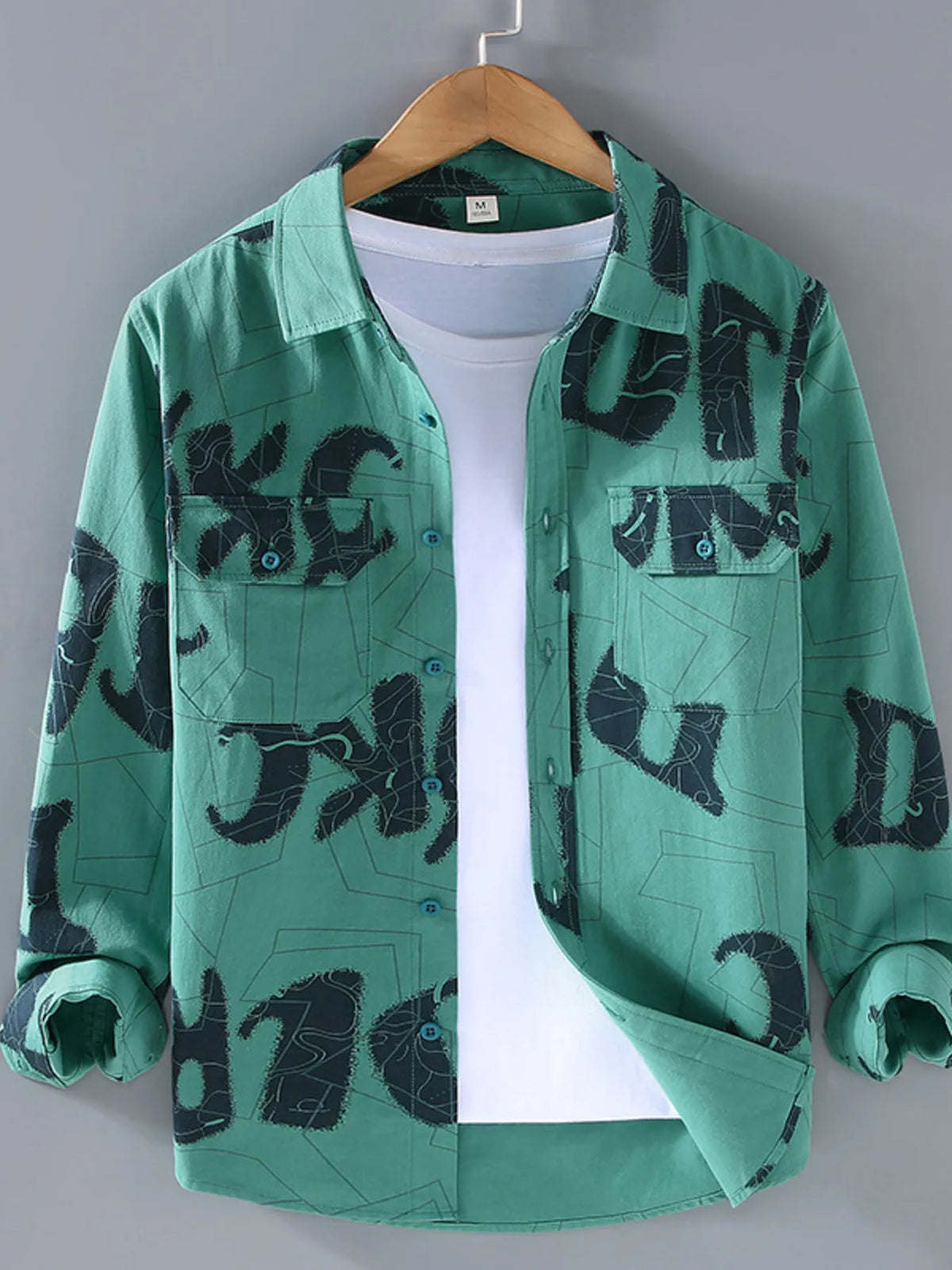 Men's Printed Button-Up Shirt | DCDesigns