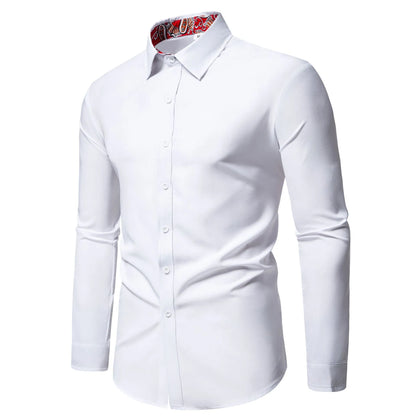 Men's Casual Button-Down Shirt with Cuff Detail | DCDesigns