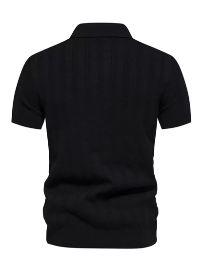 Men's Short Sleeve Knit Polo Shirt - White Apricot