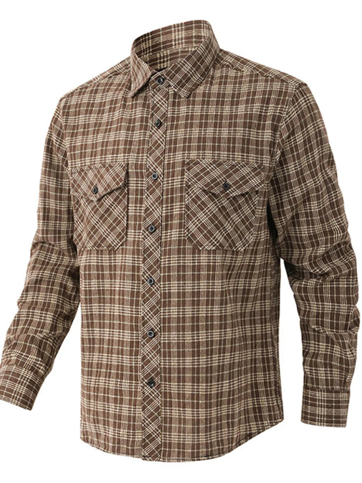 Men's Casual Plaid Long Sleeve Shirt | DCDesigns