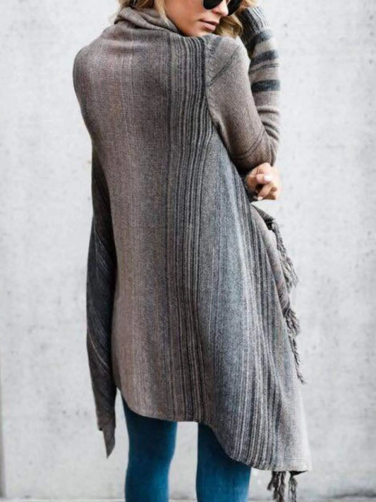 Asymmetrical Fringe Wrap Cardigan | DCDesigns