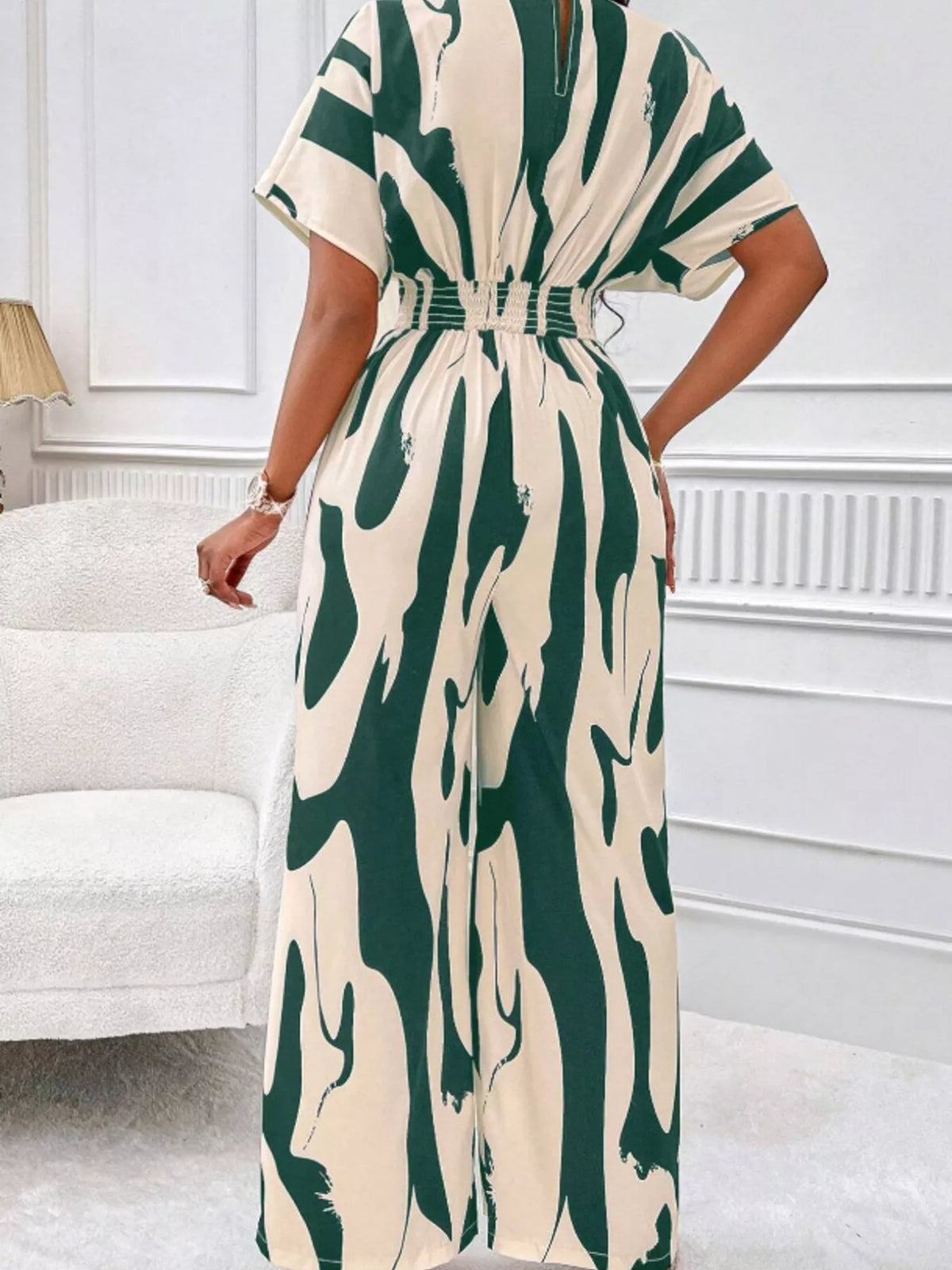 Abstract Print Wide-Leg Jumpsuit | DCDesigns Women's Jumpsuits