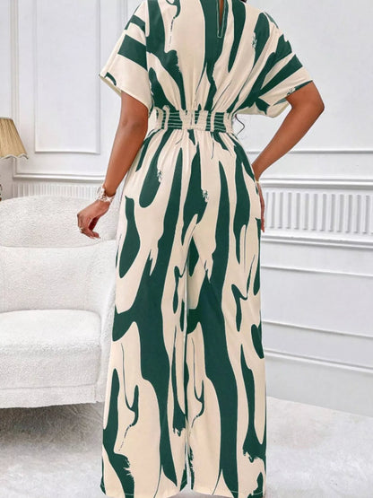 Abstract Print Wide-Leg Jumpsuit | DCDesigns Women's Jumpsuits