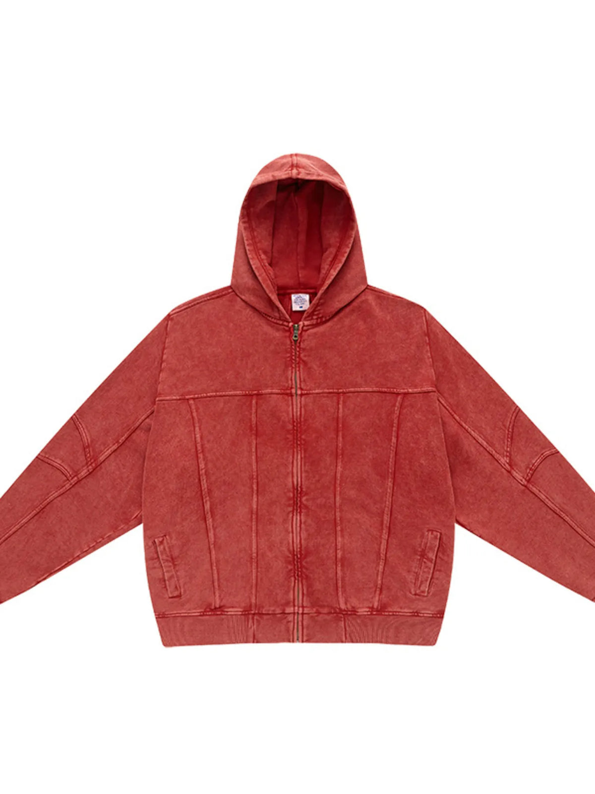 Men's Washed Zip Up Casual Hoodie - DCDesigns mens casual hoodie product view