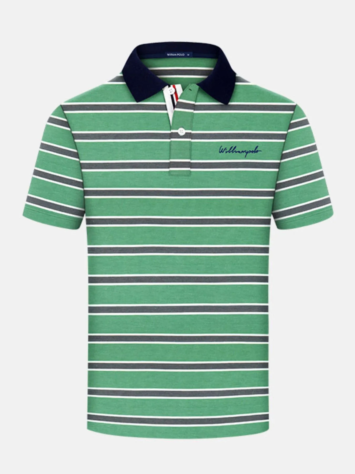 Men's Striped Short Sleeve Polo Shirt - Black