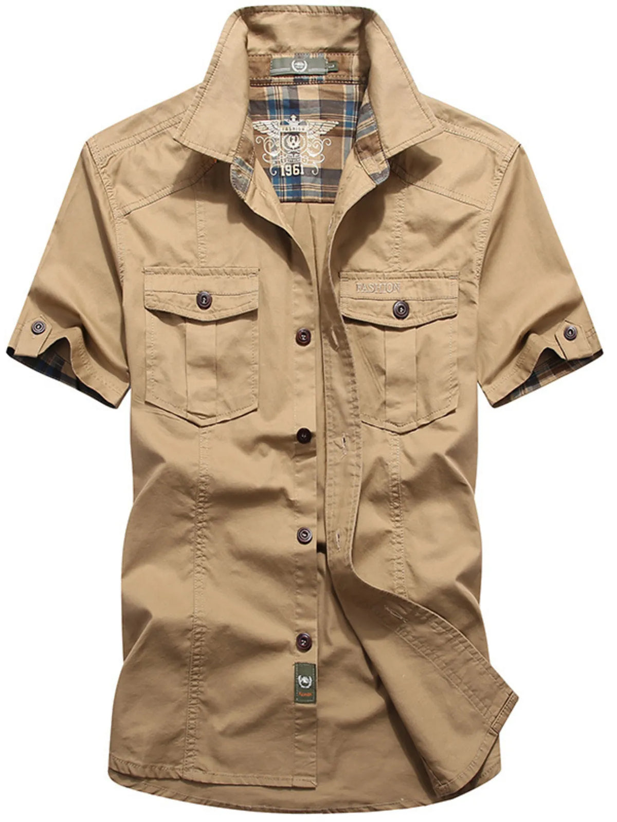 Men's Casual Short Sleeve Cargo Shirt | DCDesigns