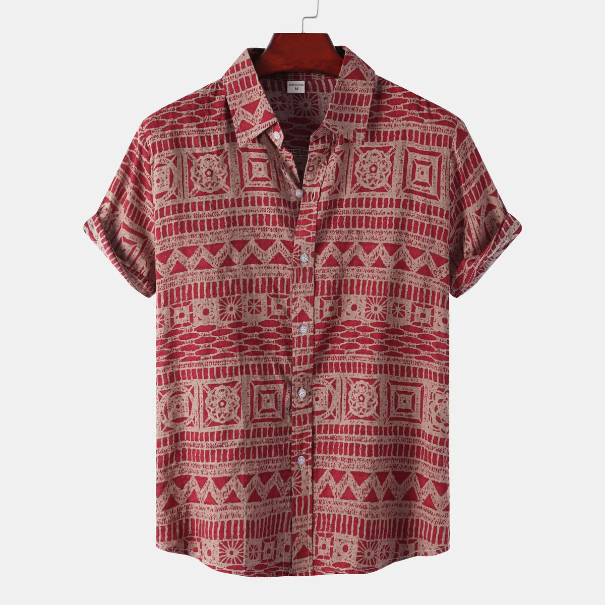 Men's Printed Button-Up Short Sleeve Shirt | DCDesigns