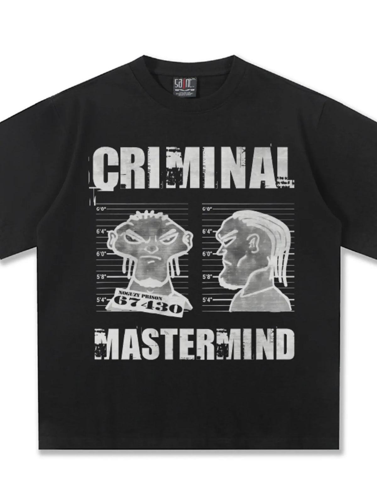 Men's Criminal Mastermind Graphic Oversized T-Shirt – men's bold Y2K streetwear graphic tee, product image 8