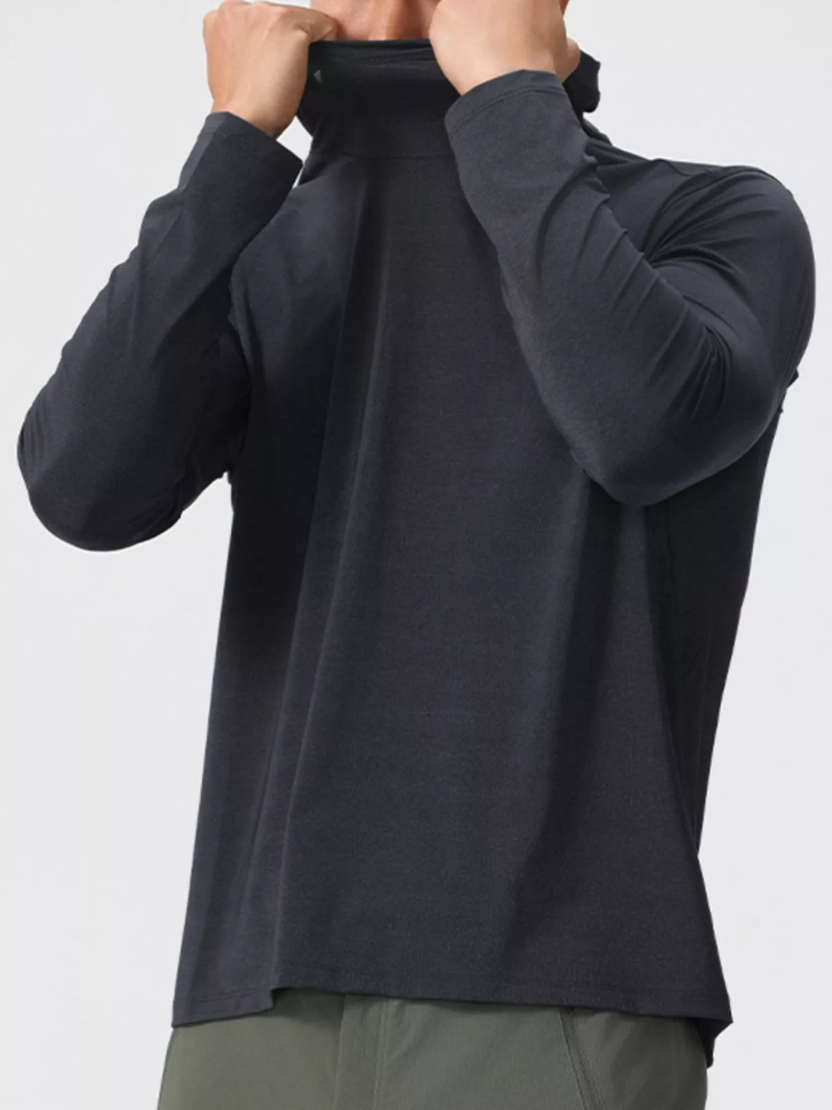 Men's Solid Color Long Sleeve Hoodie - DCDesigns mens casual hoodie product view
