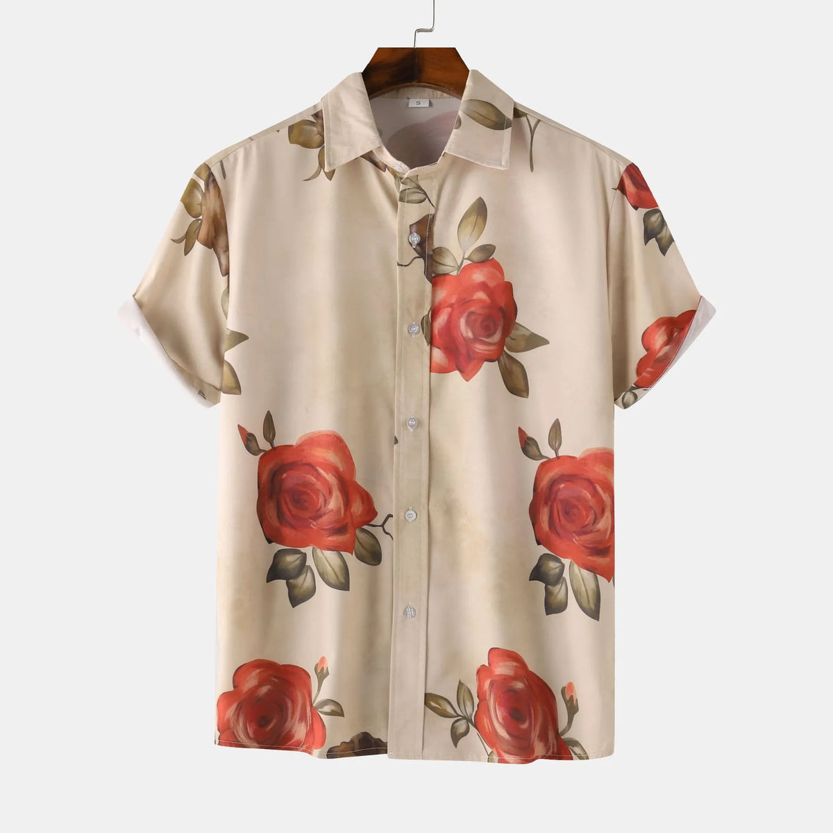 Men's Printed Button-Up Short Sleeve Shirt | DCDesigns