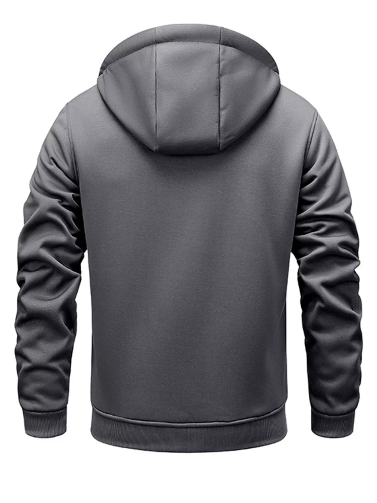 Men's Full Size Warm Fleece Lined Zip-Up Hoodie Plus Size - DCDesigns mens casual hoodie product view