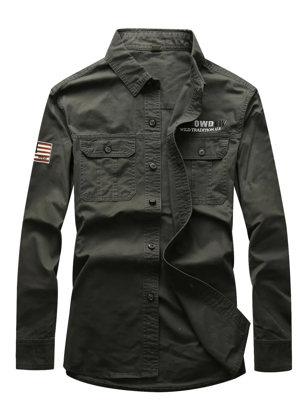 Men's Long Sleeve Shirt with Chest Pockets | DCDesigns