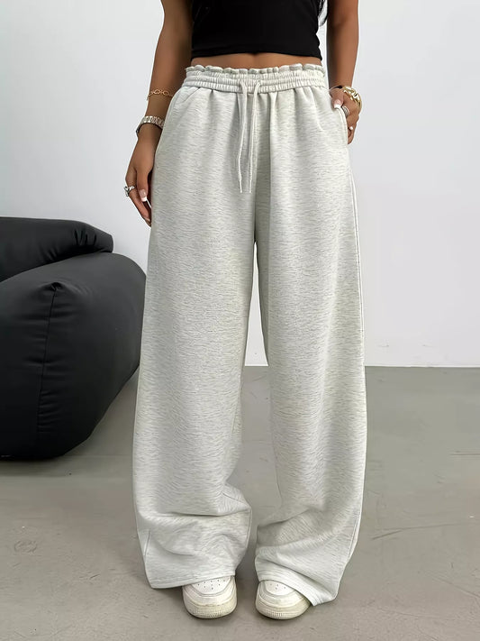Wide-Leg Drawstring Sweatpants - DCDesigns women’s fashion