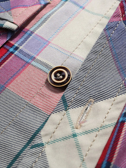 Men's Casual Plaid Short Sleeve Shirt | DCDesigns