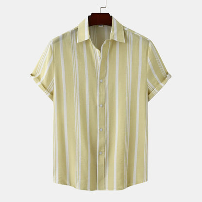 Men's Striped Short Sleeve Button-Down Shirt | DCDesigns