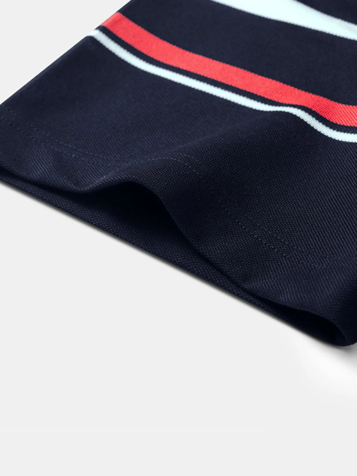 Men's Classic Striped Short Sleeve Polo Shirt - Navy