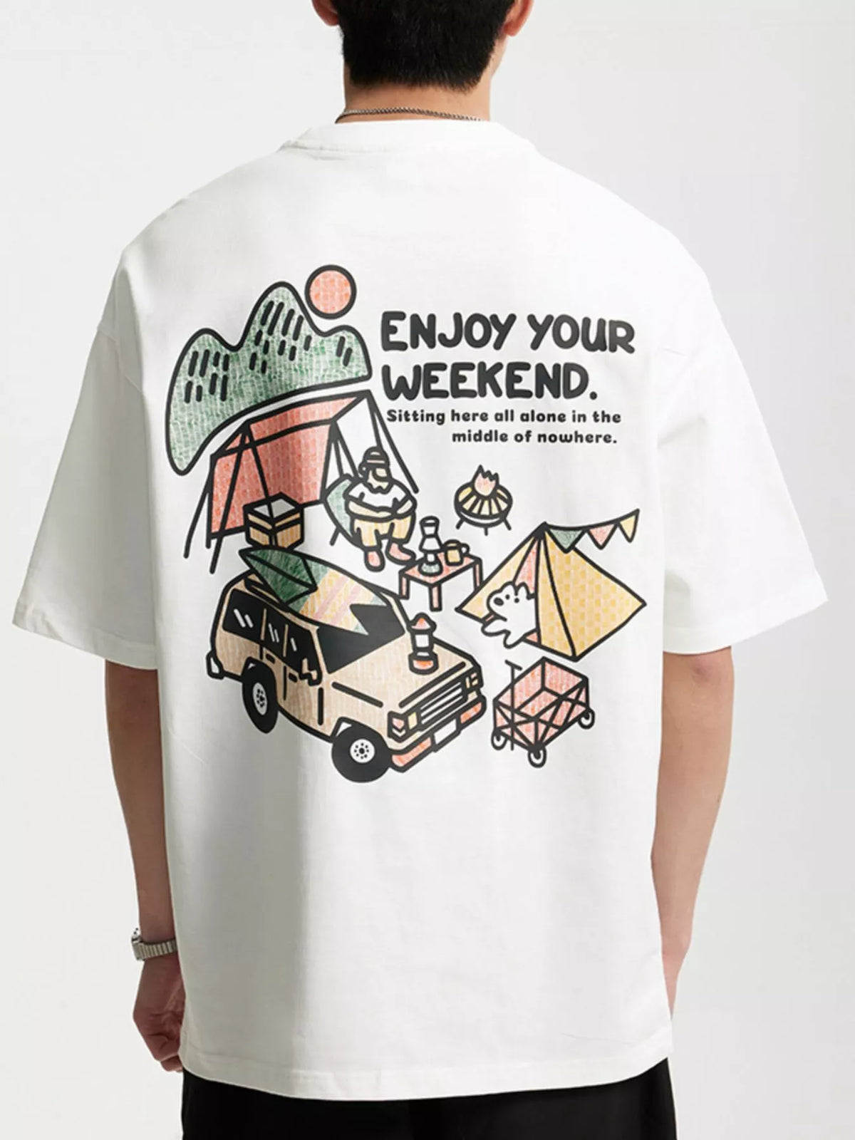 Men's oversized Men's Graphic Round Neck T-Shirt – men's bold Y2K streetwear graphic tee, product image 1