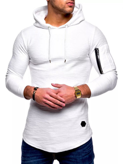 Men's Plus Size Casual Slim Fit Long Sleeve Hoodie - DCDesigns mens casual hoodie product view