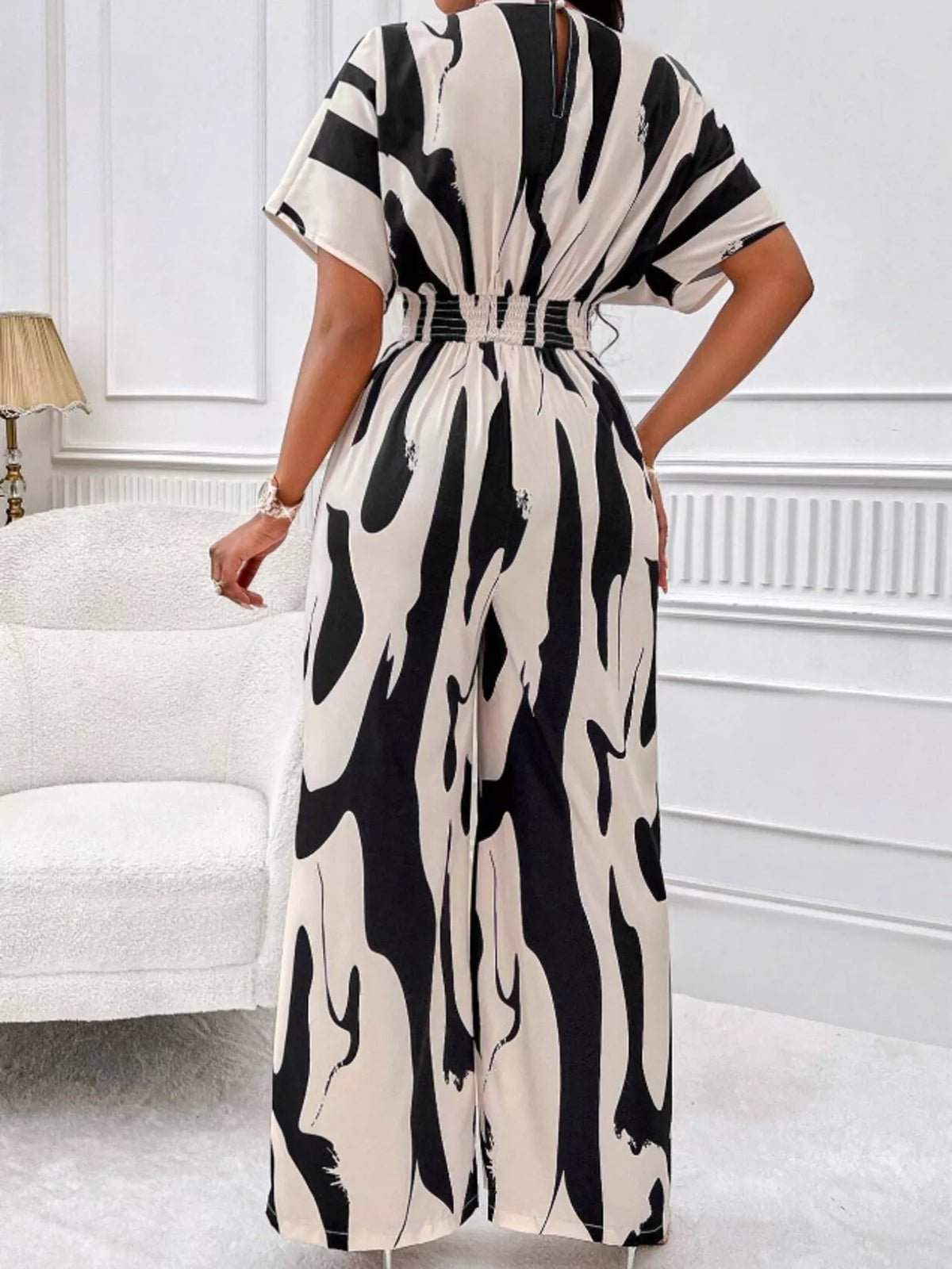 Abstract Print Wide-Leg Jumpsuit | DCDesigns Women's Jumpsuits