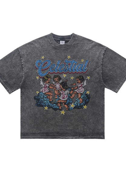 Men's oversized Men's Graphic Round Neck Half Sleeve T-Shirt – men's bold Y2K streetwear graphic tee, product image 3