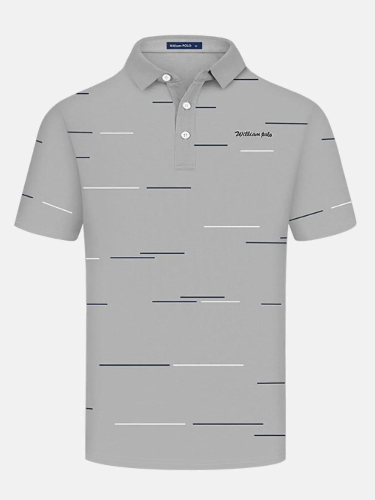 Men's Short Sleeve Collared Neck Striped Polo Shirt - White