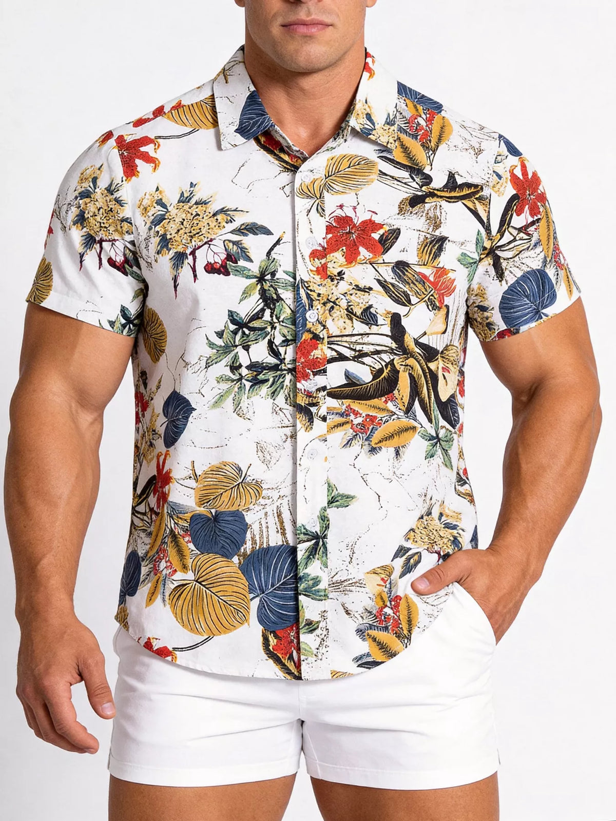 Men's Printed Button-Up Shirt | DCDesigns