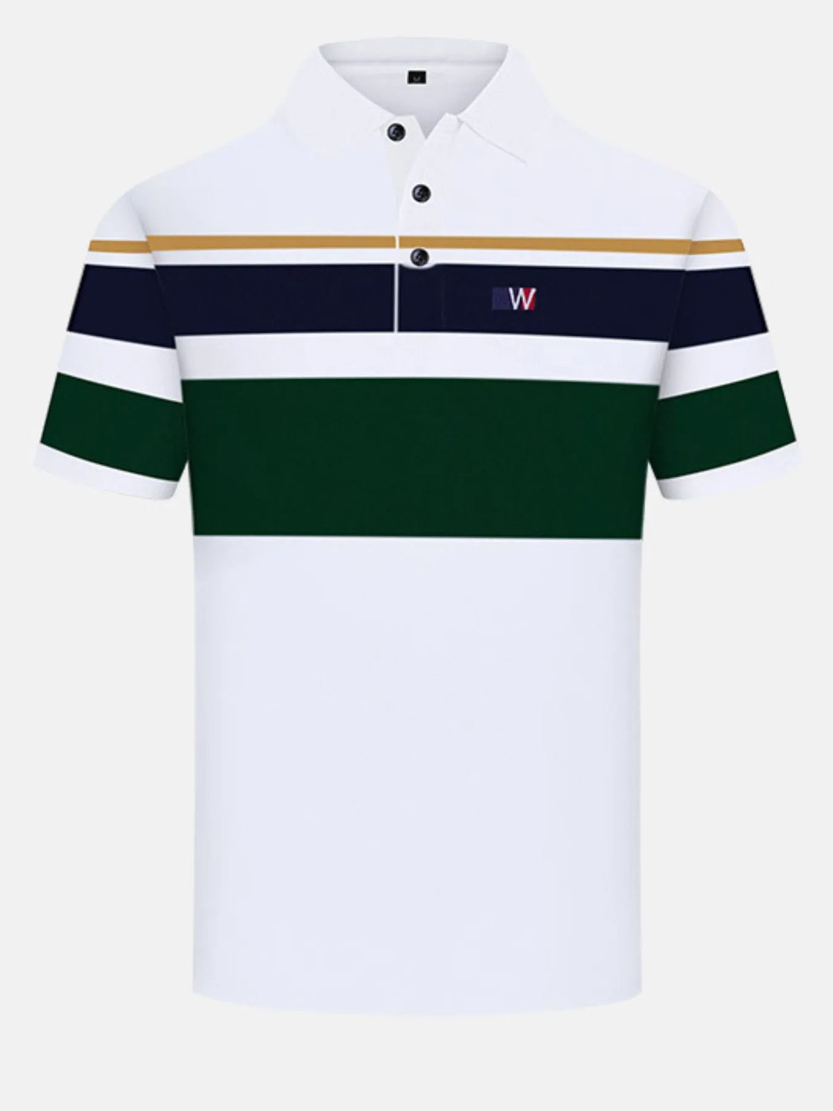 Men's Color Block Short Sleeve Polo Shirt - Navy