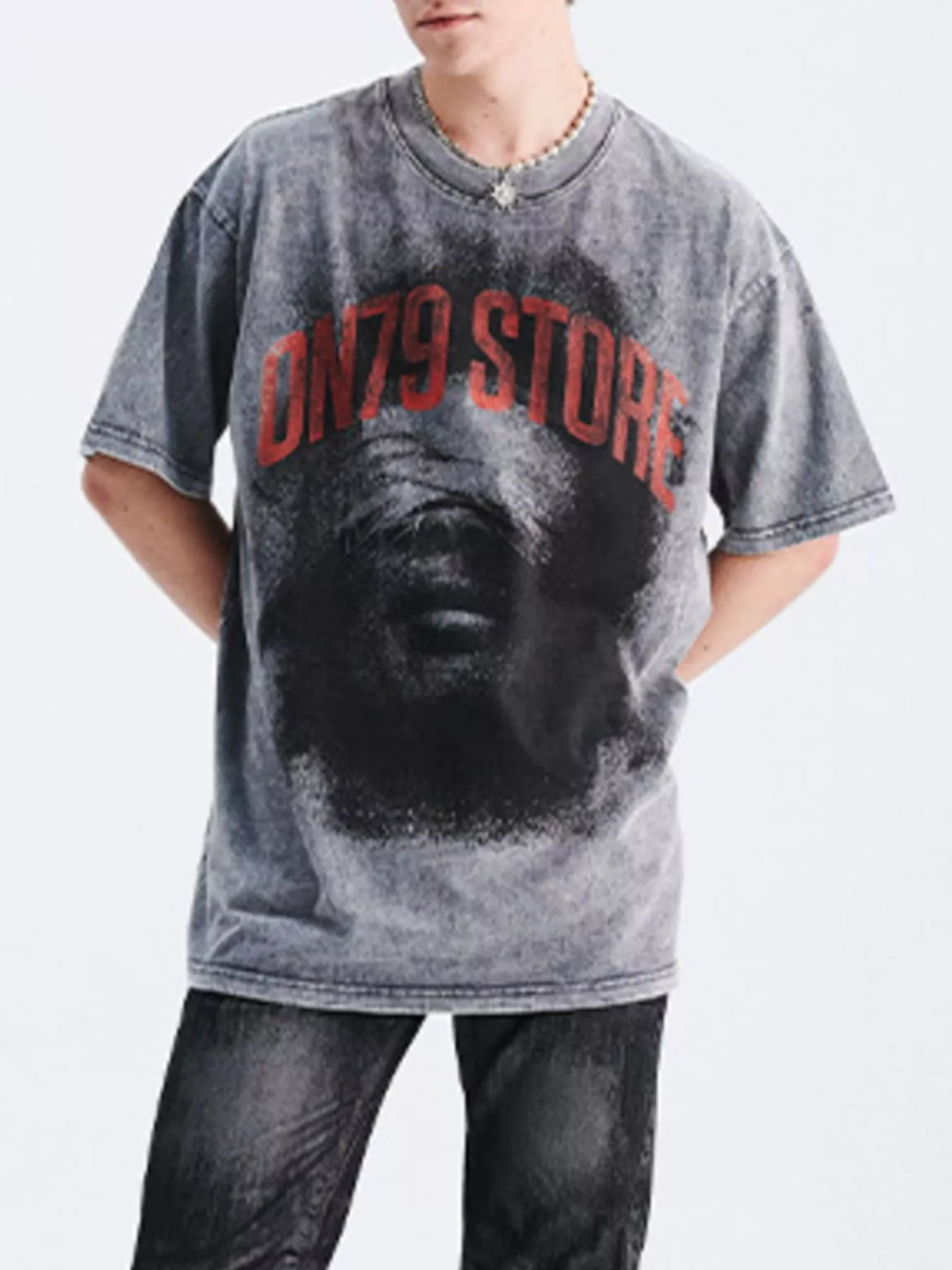 Men's oversized Men's Graphic Round Neck Short Sleeve T-Shirt – men's bold Y2K streetwear graphic tee, product image 2