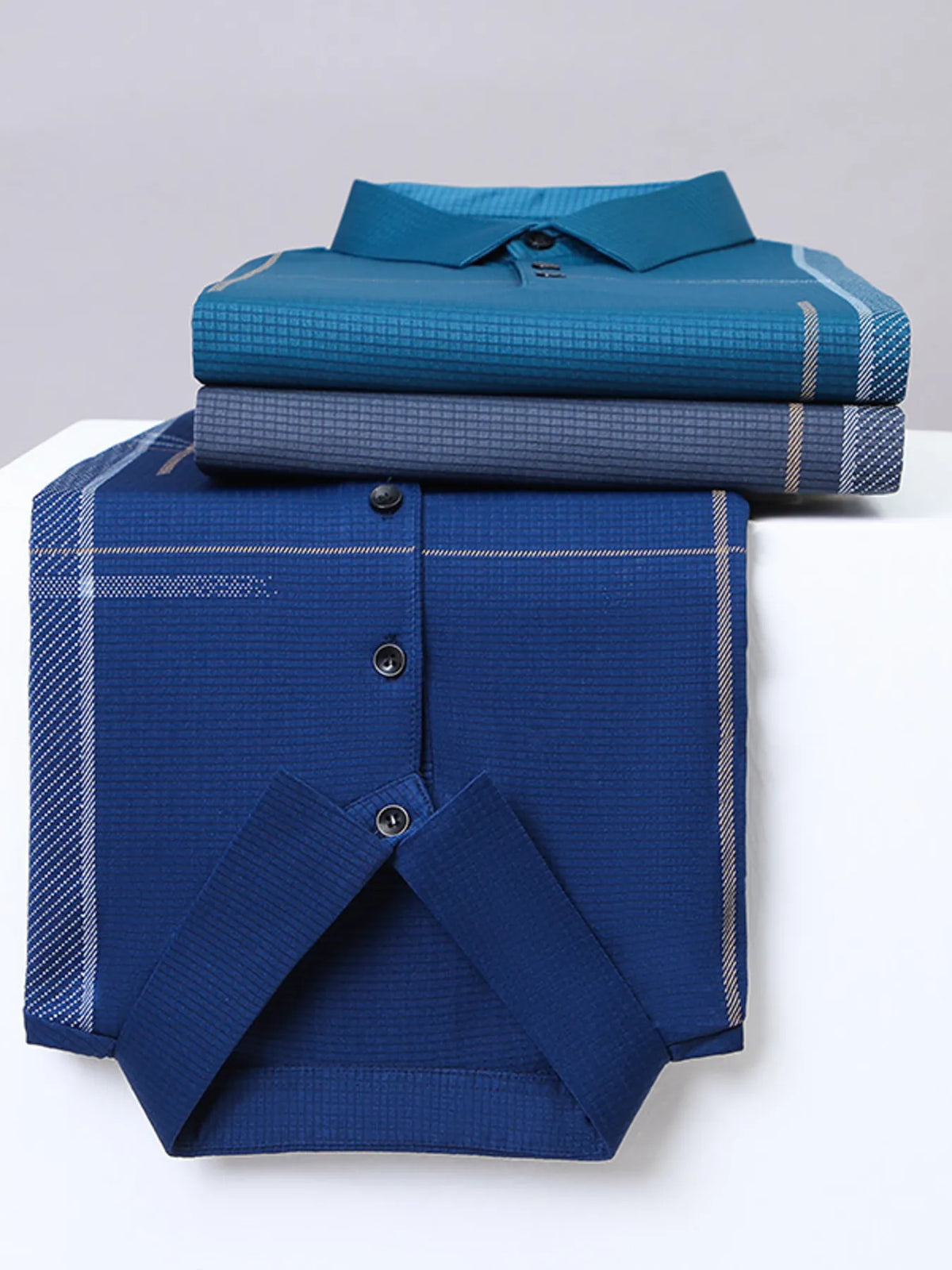 Men's Short Sleeve Business Casual Polo Shirt - Navy