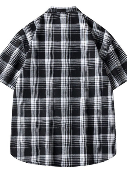 Men's Casual Plaid Short Sleeve Shirt | DCDesigns