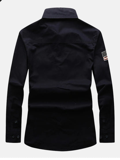 Men's Long Sleeve Shirt with Chest Pockets | DCDesigns