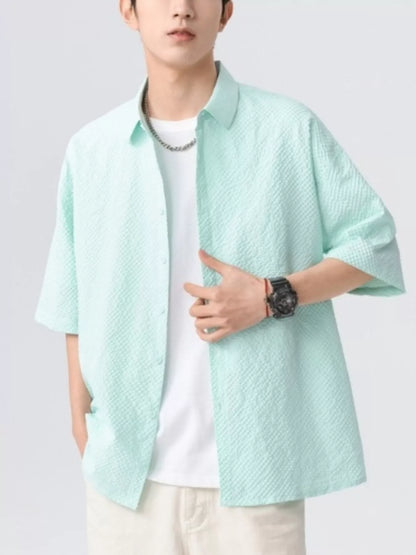 Men's Textured Short Sleeve Shirt | DCDesigns